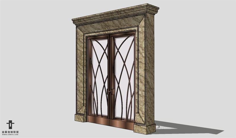 SketchUp双开门模型草图大师单双门3D模型Single Door-011