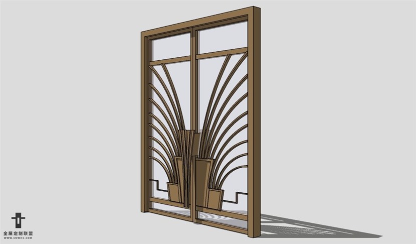 SketchUp双开门模型草图大师单双门3D模型Single Door-014