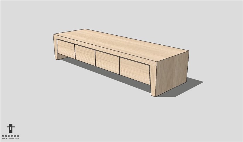 SketchUp柜子模型草图大师电视柜3D模型Entertainment Center-021