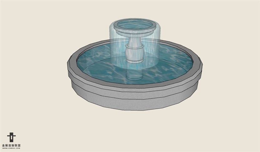 SketchUp草图大师水景喷泉SU模型下载-012SKP模型