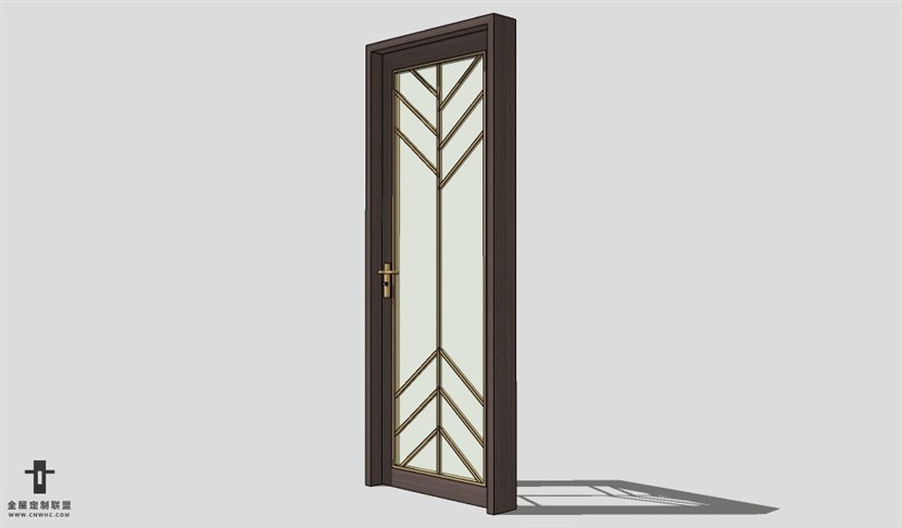 SketchUp单开门模型草图大师单开门3D模型Single Door-017