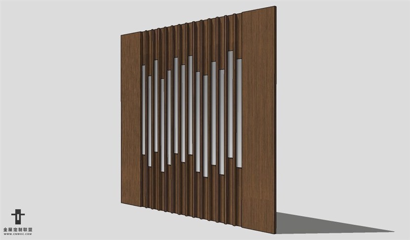 SketchUp壁板模型草图大师护墙板3D模型Wall Panel-016