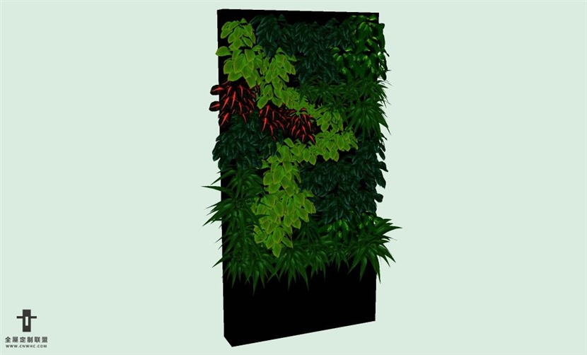 SketchUp草图大师贵绿植墙花架垂直绿化墙SU模型下载-002SKP模型