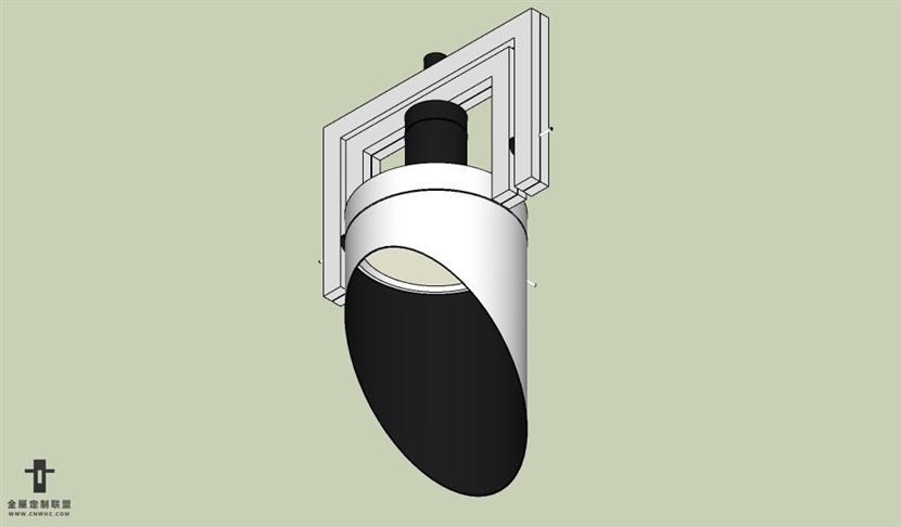 SketchUp草图大师现代风格轨道射灯SU模型下载002SKP模型