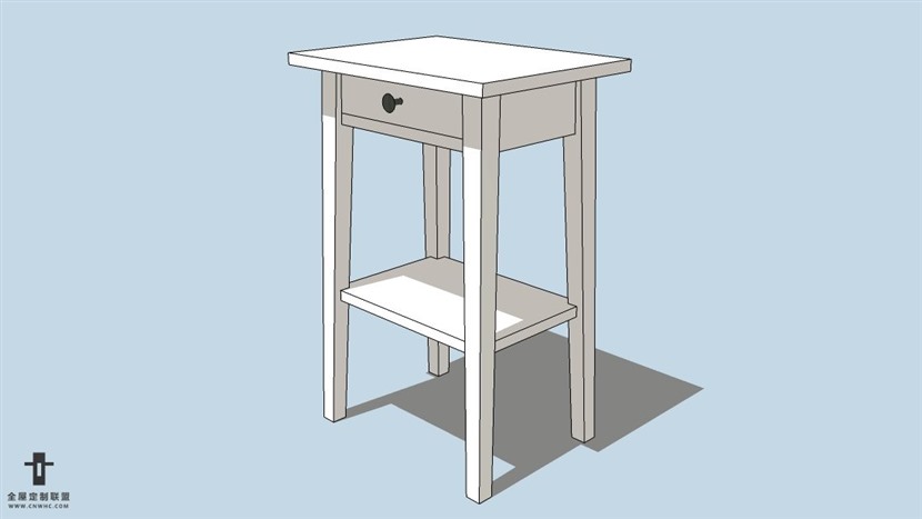 SketchUp草图大师宜家现代风格家具床头柜skp模型下载-003SKP模型