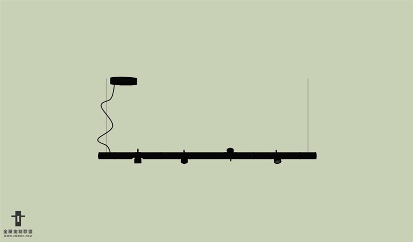 SketchUp草图大师现代风格轨道射灯SU模型下载006SKP模型