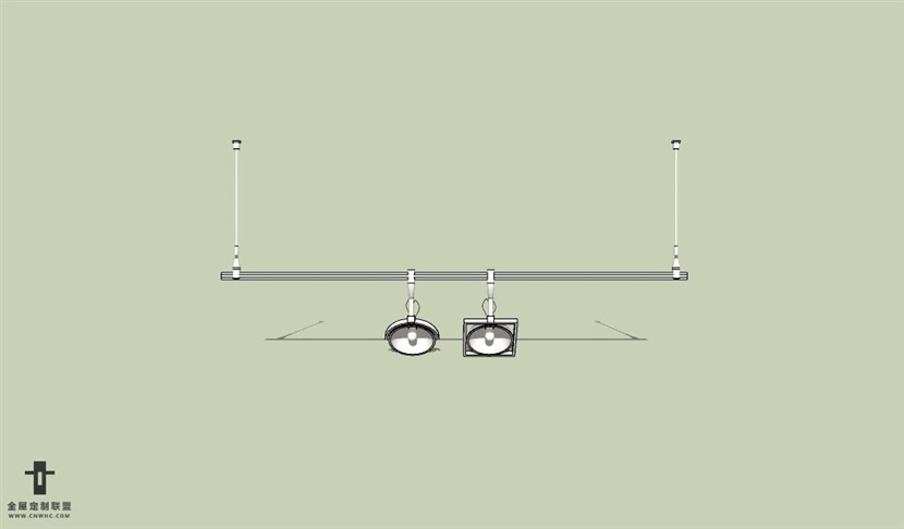 SketchUp草图大师现代风格轨道射灯SU模型下载007SKP模型
