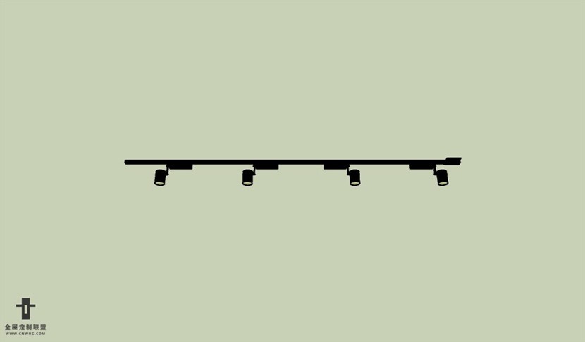 SketchUp草图大师现代风格轨道射灯SU模型下载008SKP模型