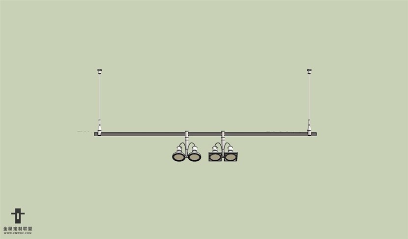 SketchUp草图大师现代风格轨道射灯SU模型下载010SKP模型