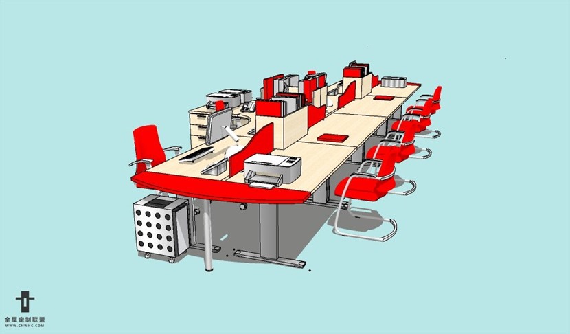 SketchUp草图大师办公家具组合SU模型下载012SKP模型