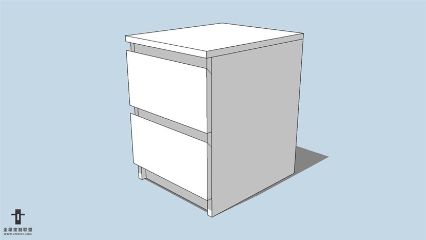 SketchUp草图大师宜家现代风格家具床头柜skp模型下载-012SKP模型