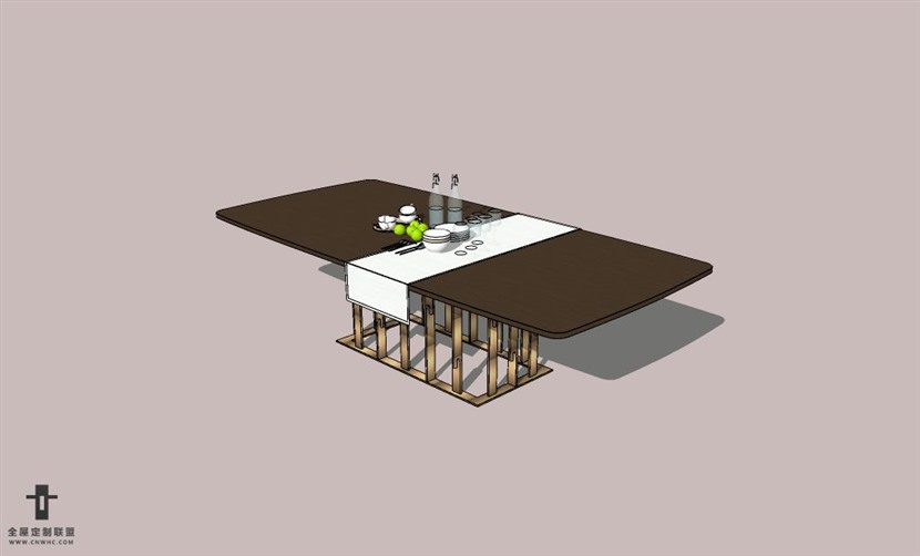 SketchUp草图大师精品轻奢家具茶几skp模型下载-013SKP模型