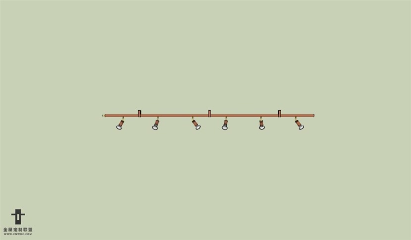 SketchUp草图大师现代风格轨道射灯SU模型下载013SKP模型