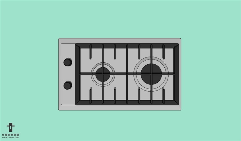 SketchUp草图大师厨房设备燃气灶煤气灶头模型下载018SKP模型