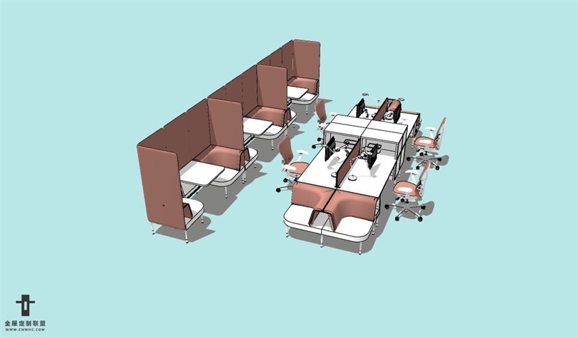 SketchUp草图大师办公家具组合SU模型下载021SKP模型