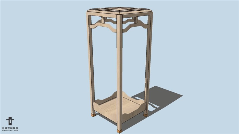 SketchUp草图大师中式风格家具边几模型下载-021SKP模型