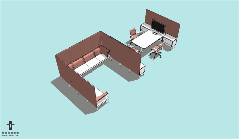 SketchUp草图大师办公家具组合SU模型下载022SKP模型