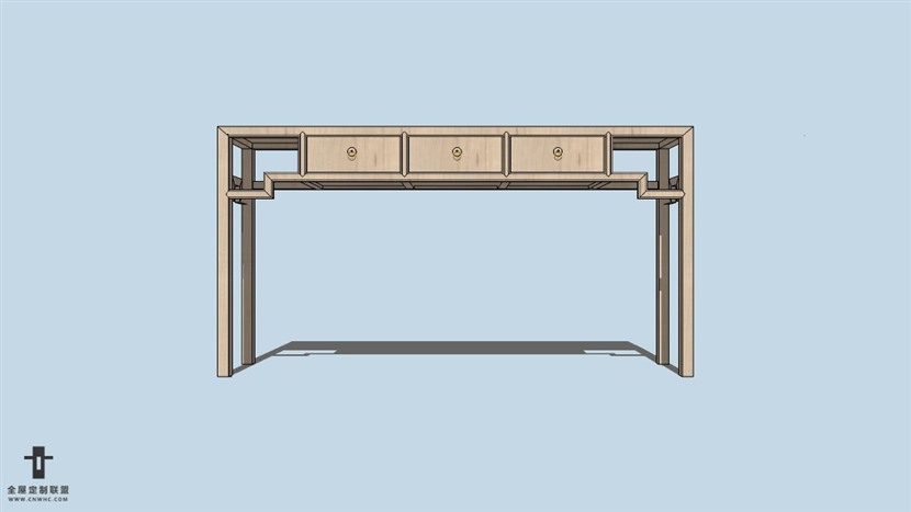 SketchUp草图大师中式风格家具边几模型下载-022SKP模型