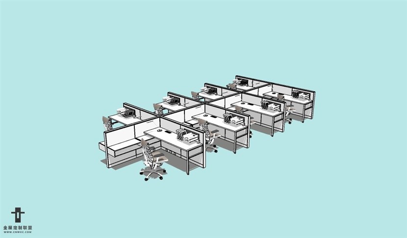 SketchUp草图大师办公家具组合SU模型下载037SKP模型