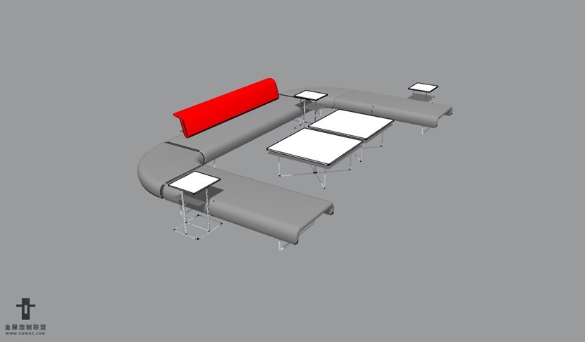 办公家具公共会客区沙发茶几组合SketchUp模型库草图大师模型下载StudioTK-039