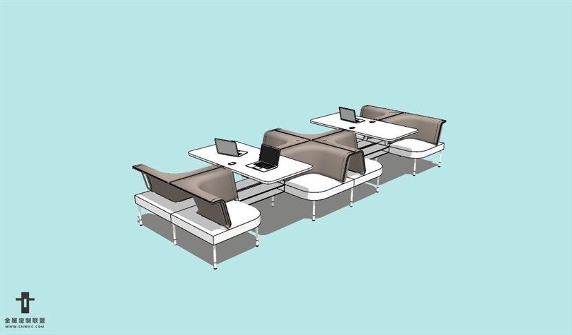 SketchUp草图大师办公家具组合SU模型下载041SKP模型