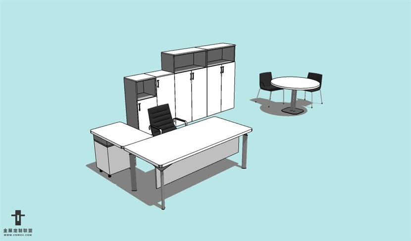 SketchUp草图大师办公家具组合SU模型下载084SKP模型