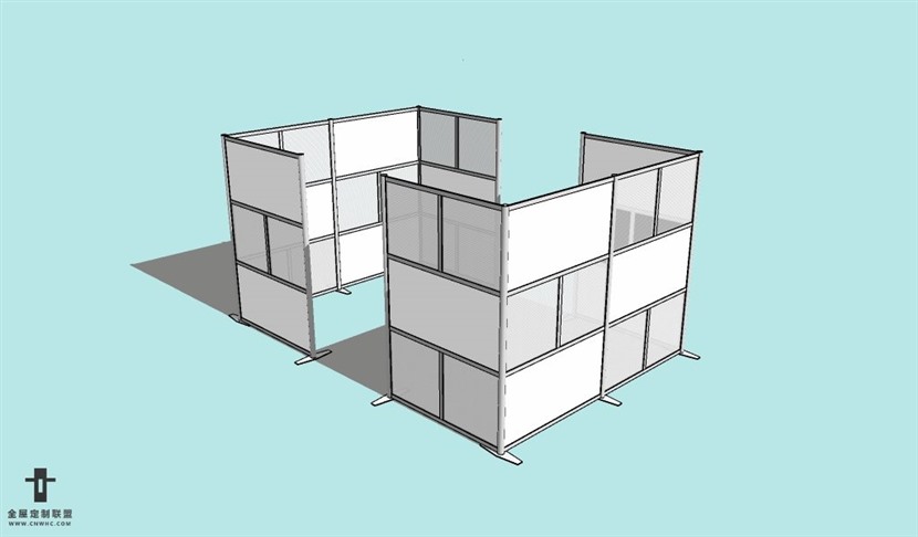 SketchUp草图大师办公共隔断SU模型125SKP模型
