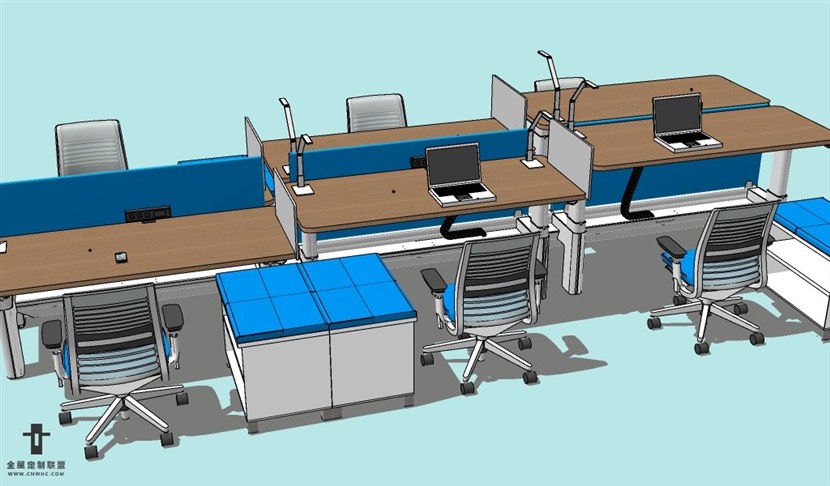 SketchUp草图大师办公桌椅家具组合SU模型下载138SKP模型