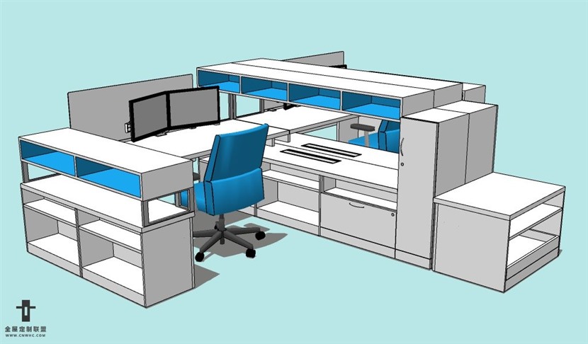 SketchUp草图大师办公桌椅家具组合SU模型下载147SKP模型