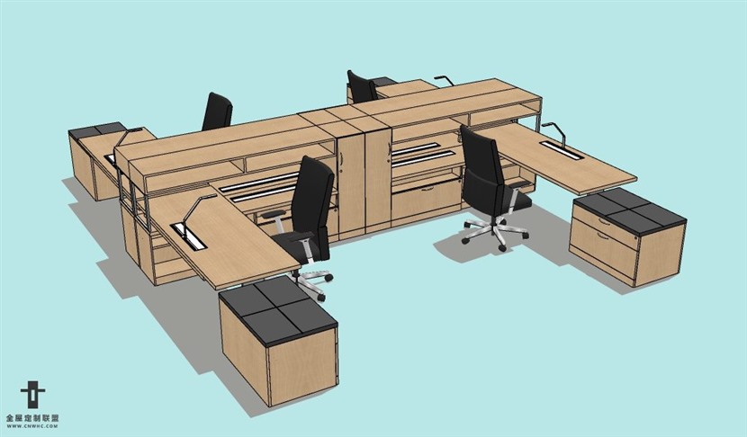 SketchUp草图大师办公桌椅家具组合SU模型下载150SKP模型