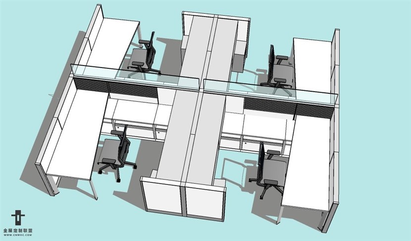 SketchUp草图大师办公桌椅家具组合SU模型152SKP模型
