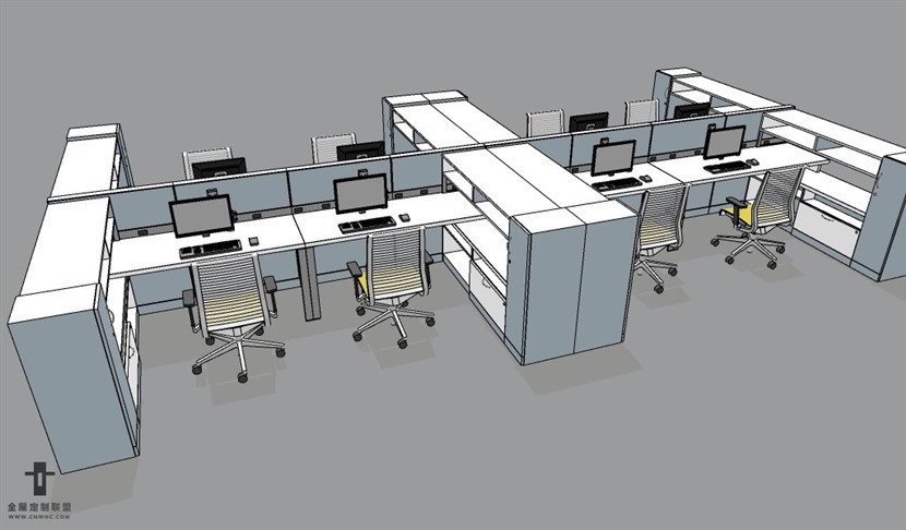 SketchUp草图大师办公桌椅家具组合SU模型下载160SKP模型