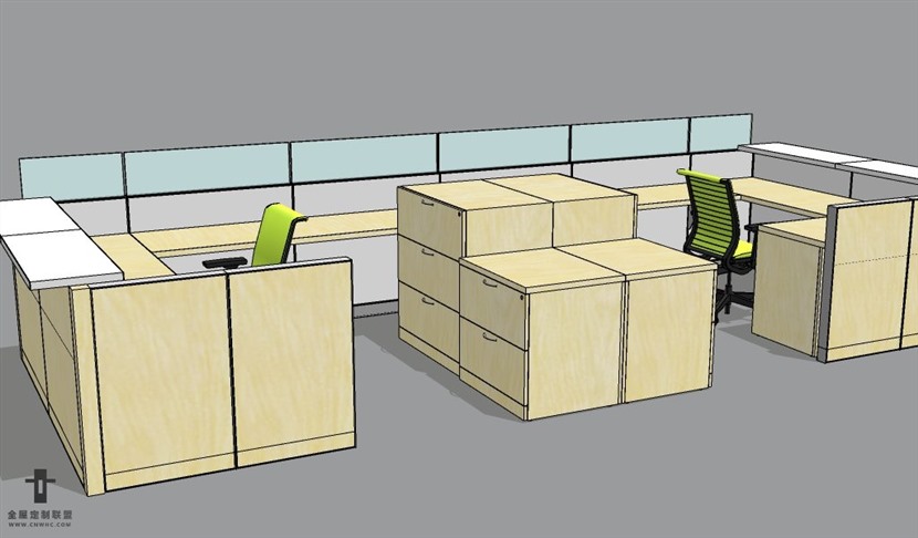 SketchUp草图大师办公桌椅家具组合SU模型下载161SKP模型