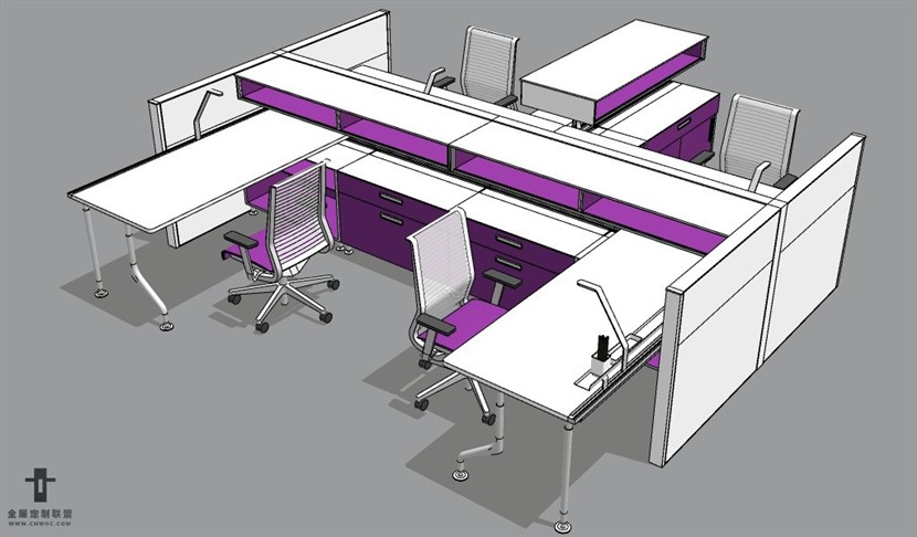 SketchUp草图大师办公桌椅家具组合SU模型下载162SKP模型