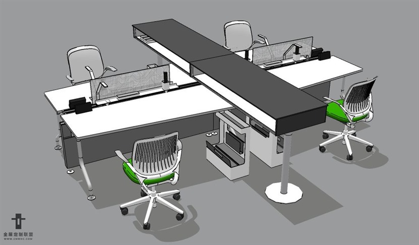 SketchUp草图大师办公桌椅家具组合SU模型下载165SKP模型