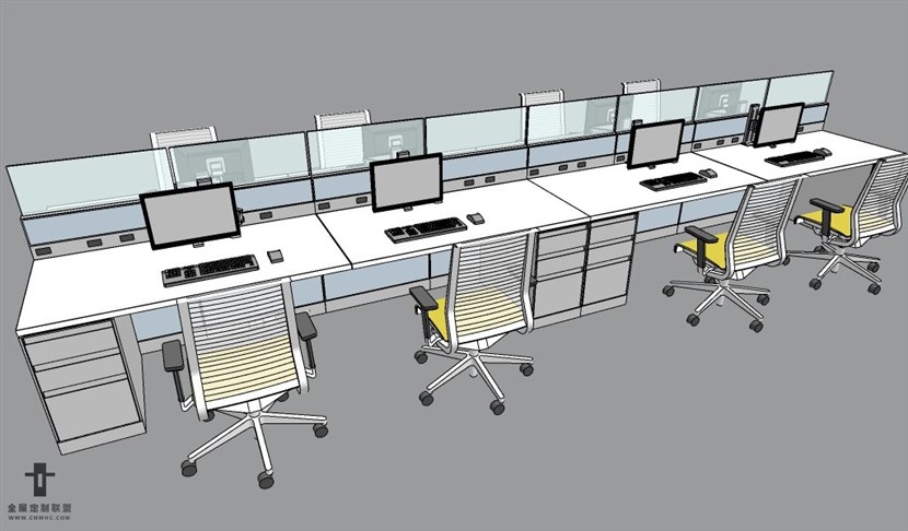 SketchUp草图大师办公桌椅家具组合SU模型下载167SKP模型