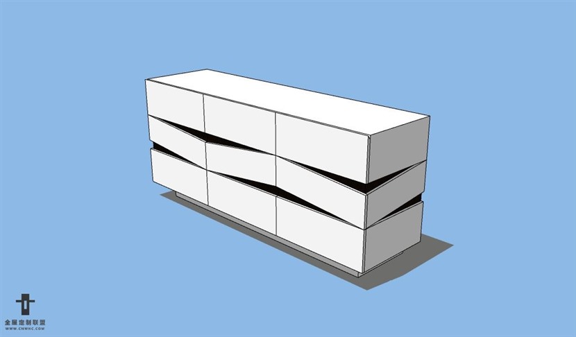 SketchUp草图大师现代风格电视柜SU模型169SKP模型