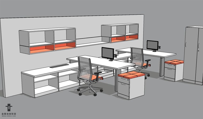 SketchUp草图大师办公桌椅家具组合SU模型下载172SKP模型