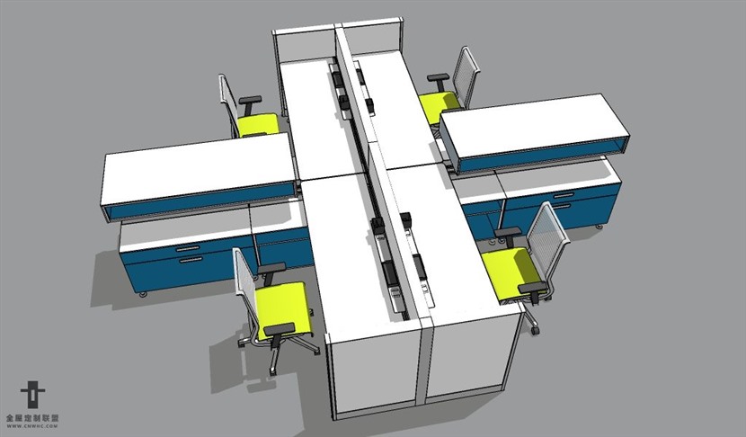 SketchUp草图大师办公桌椅家具组合SU模型下载177SKP模型