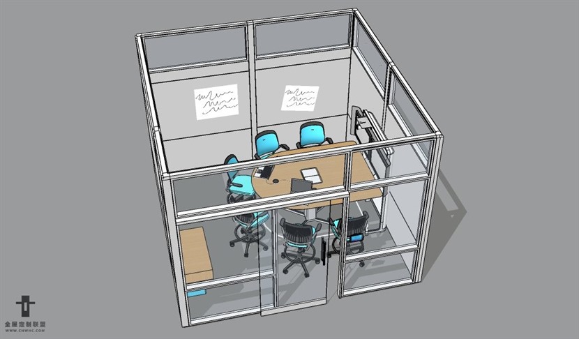 SketchUp草图大师小型会议室SU模型下载213SKP模型