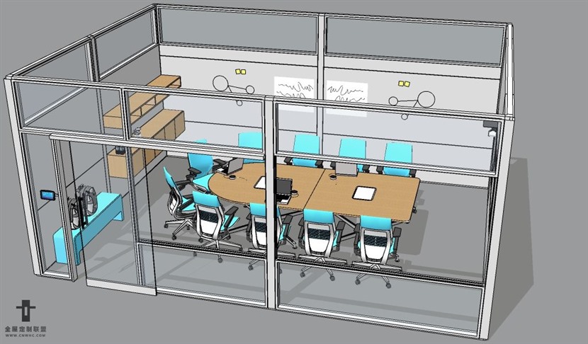 SketchUp草图大师小型会议室SU模型下载215SKP模型