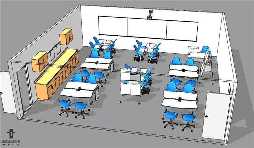 SketchUp草图大师公司大型会议室培训室多功能厅SU模型下载244SKP模型