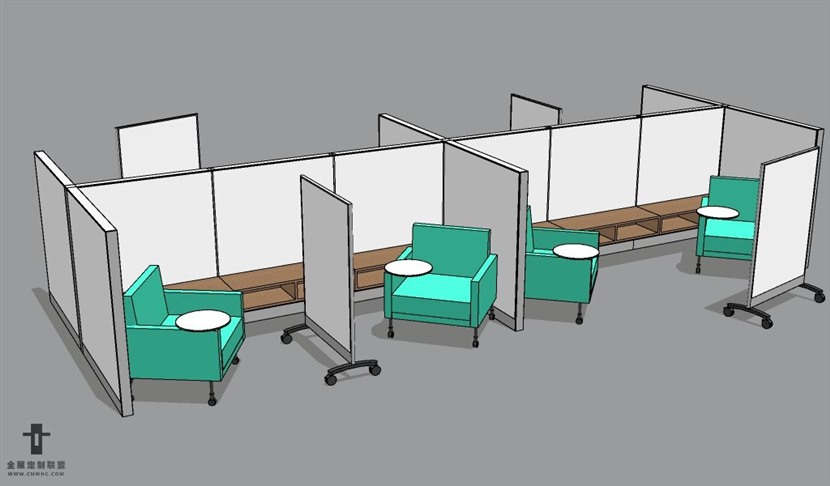 SketchUp草图大师公司接待室洽谈区设计案例SU模型下载270SKP模型