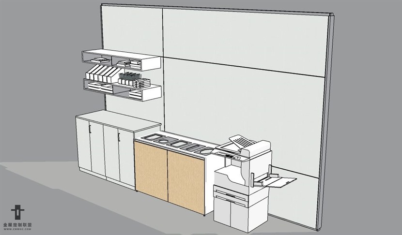 SketchUp草图大师文件柜复印机SU模型下载275SKP模型