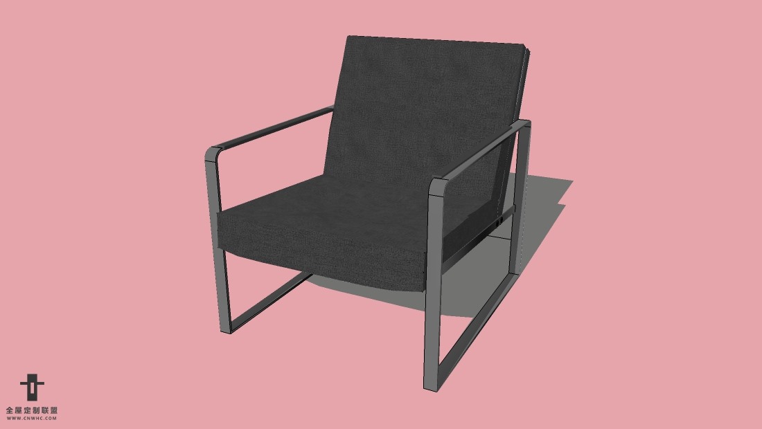 SketchUp精品扶手单椅子模型草图大师扶手椅模型下载-Armchair-025SKP模型