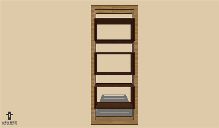 SketchUp草图大师书柜置物架SU模型Bookcase-002SKP模型