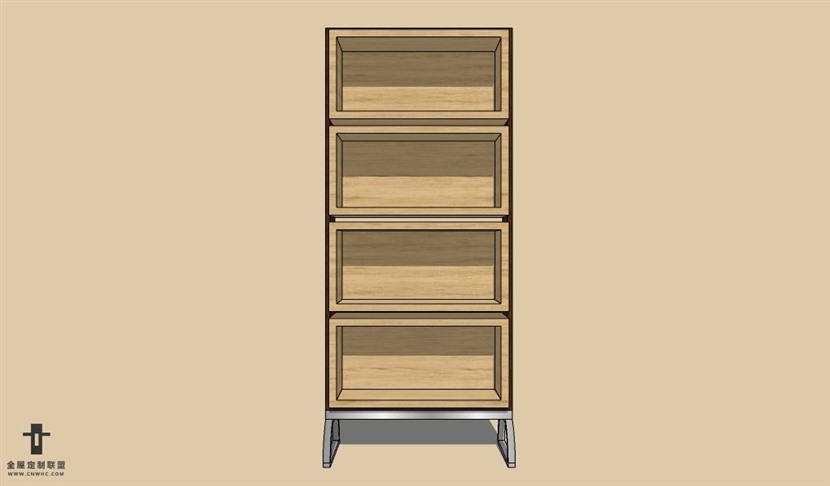 SketchUp草图大师书柜置物架SU模型Bookcase-003SKP模型