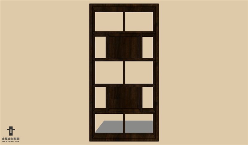 SketchUp草图大师中式书柜置物架SU模型Bookcase-004SKP模型