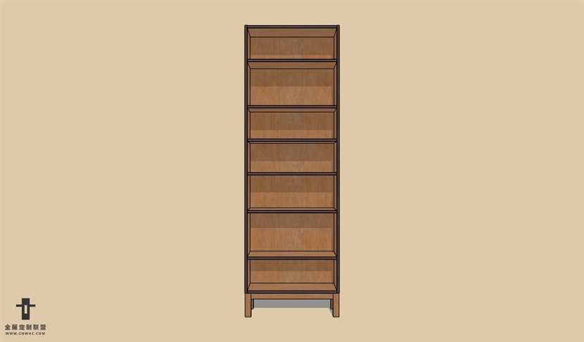 SketchUp草图大师现代风格书柜置物架SU模型下载Bookcase-005SKP模型