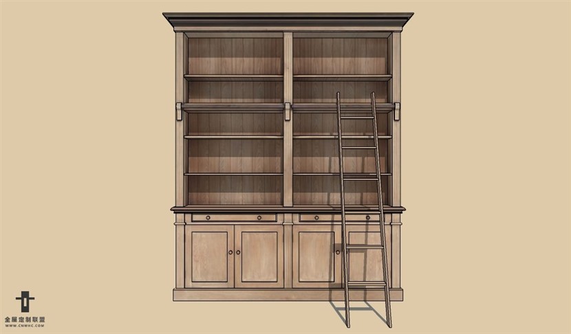 SketchUp草图大师欧式书柜置物架SU模型下载Bookcase-012SKP模型